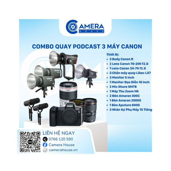  Combo quay Podcast 3 Máy Canon 