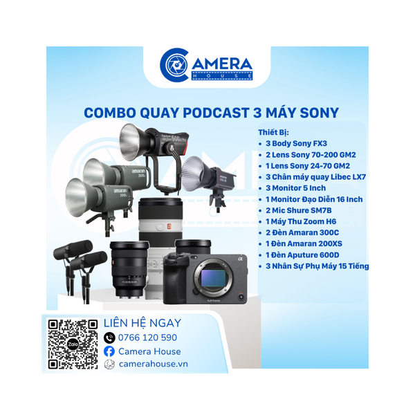  Combo quay Podcast 3 Máy Sony 