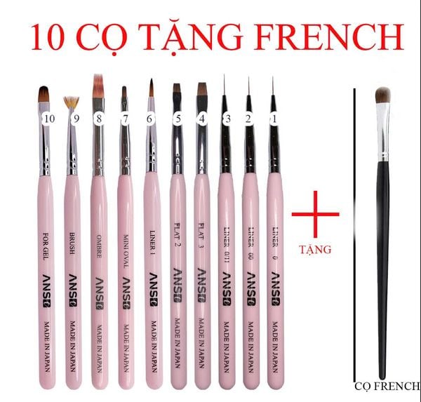  Combo Bộ Cọ ANSC 10 Cây Tặng 1 FRENCH 