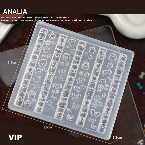  Khuôn Dẻo Đúc Hoạ Tiết Nails 