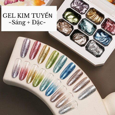  Hộp Gel Màu Nhũ Siêu Sáng 