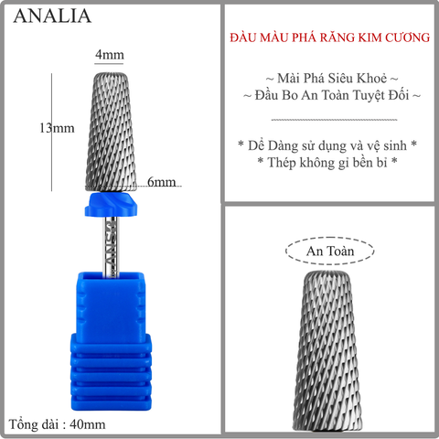  Đầu Mài Phá ANSC Răng Kim Cương 