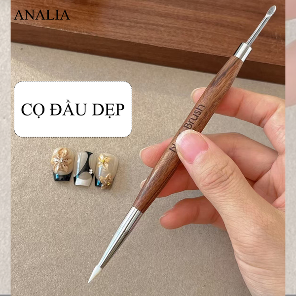  Cọ Silicon 2 Đầu Cán Gỗ 