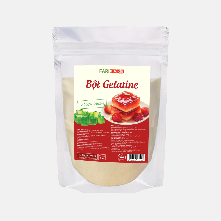 Bột Gelatine nhãn hiệu FariBake | Túi 1kg