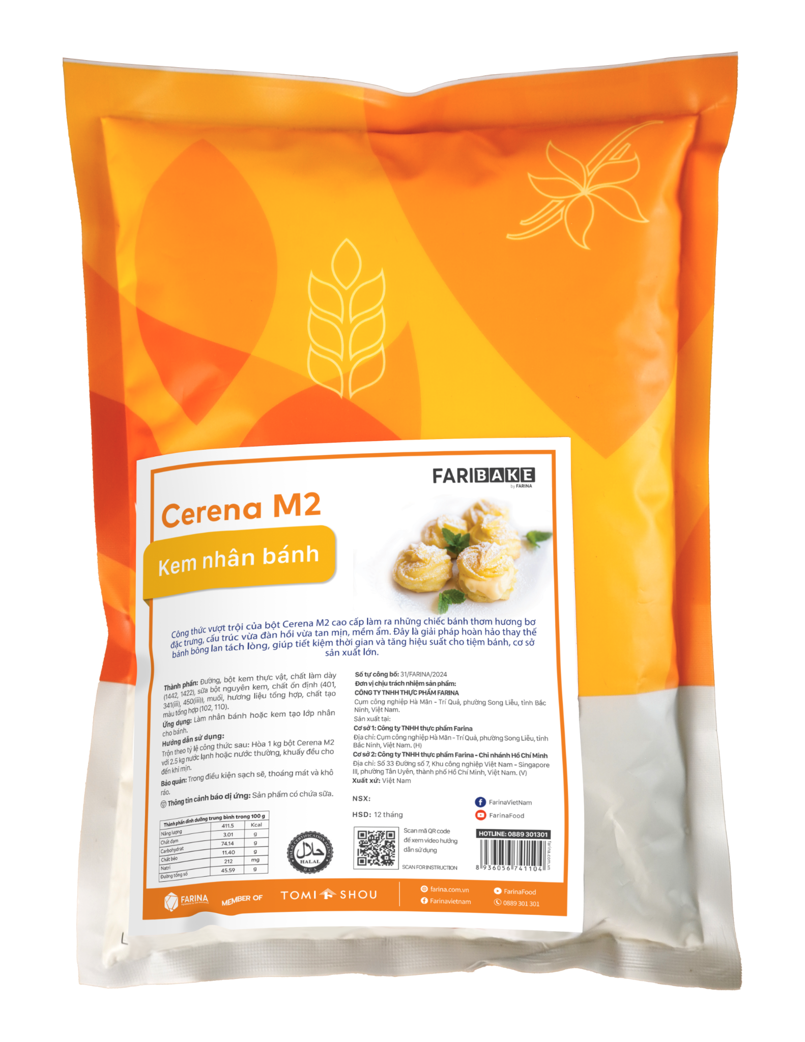 Cerena M2 - Kem Nhân Bánh, Farina | Túi 1kg