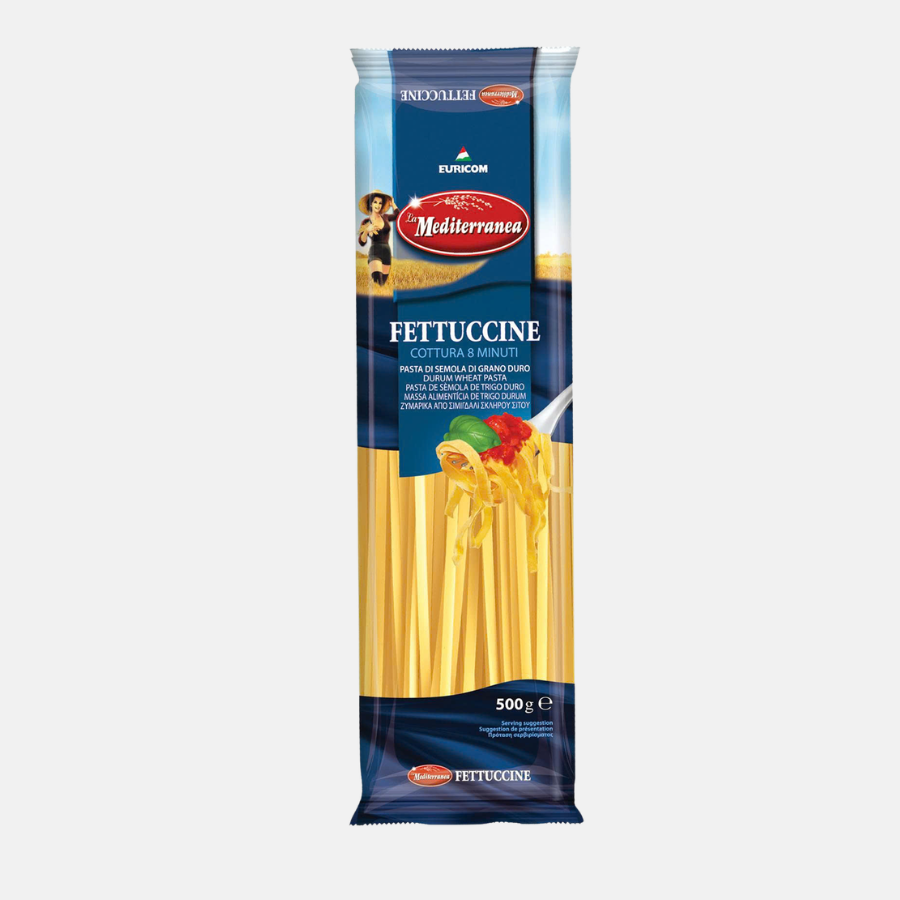 Mỳ Pasta Fettuccine La Mediterranea | Gói 500g, Thùng 24 gói