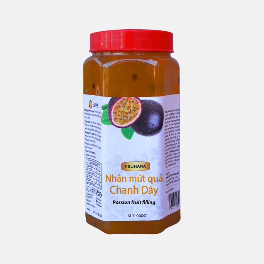 Fruhana - Nhân mứt Quả Chanh Dây, Farina | Hộp 900g, Thùng 5kg