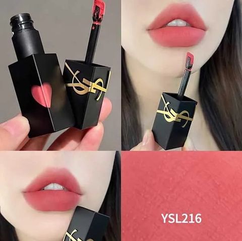  Son Kem YSL The Inks Vinyl Blur 216 Pink Domination Màu Hồng Đất 