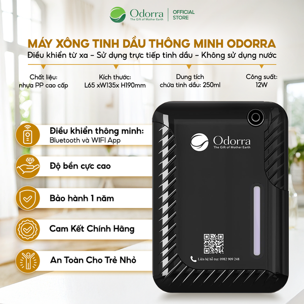  Máy Xông Tinh Dầu Thông Minh Odorra Điều khiển Từ Xa, Tạo Không Gian Thư Giãn Tiết Kiệm Tinh Dầu 