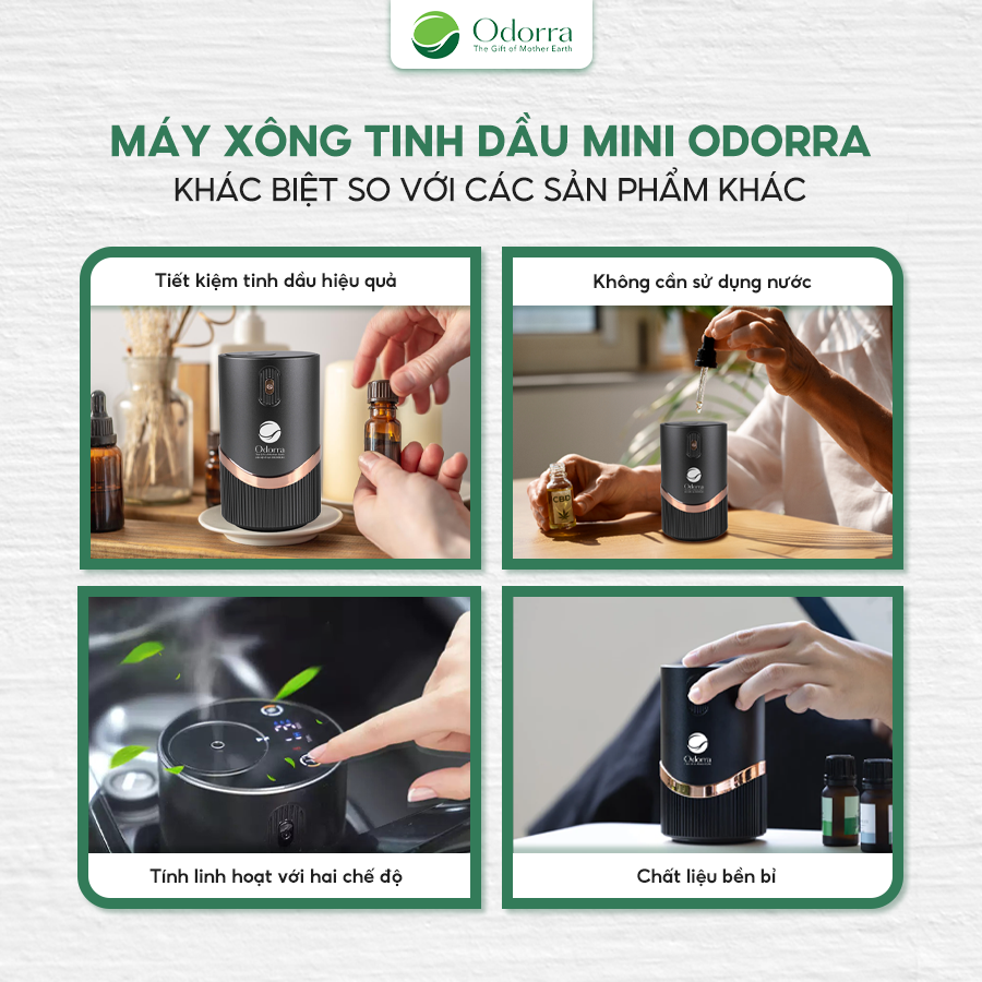  Máy Xông Tinh Dầu Mini Odora - Thiết Kế Nhỏ Gọn, Tiện Dụng Cho Cả Nhà & Xe Hơi 