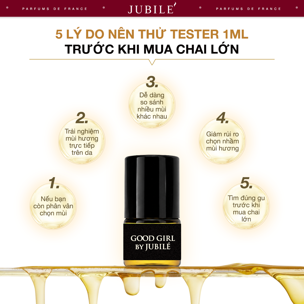  [LĂN 1ML] Chai Mini Thử Mùi Tinh Dầu Nước Hoa Pháp Jubilé 