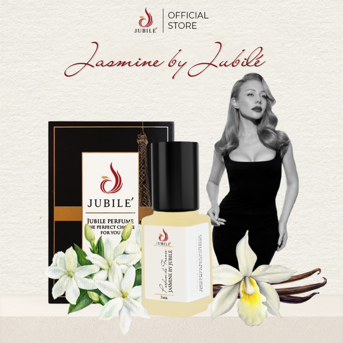  Jasmine by Jubilé - Tinh Dầu Nước Hoa Pháp Cao Cấp 3ml Lăn 