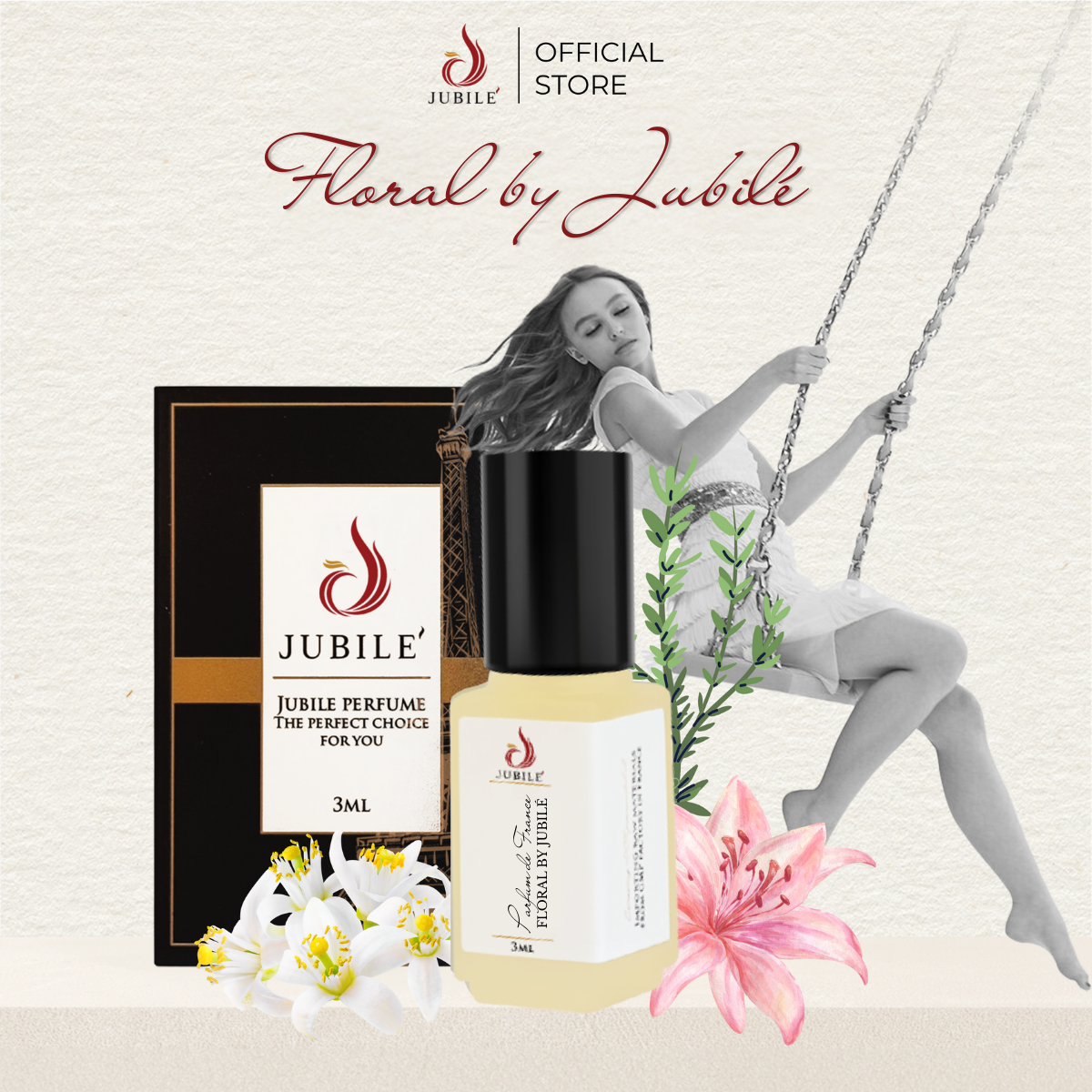 Floral by Jubilé - Tinh Dầu Nước Hoa Pháp Cao Cấp Mini Size 3ml Lăn 