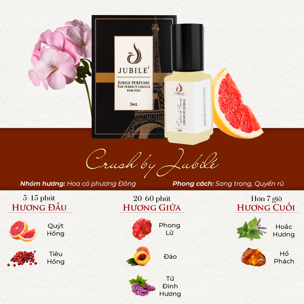  Crush by Jubilé - Tinh Dầu Nước Hoa Pháp Cao Cấp 3ml Lăn 