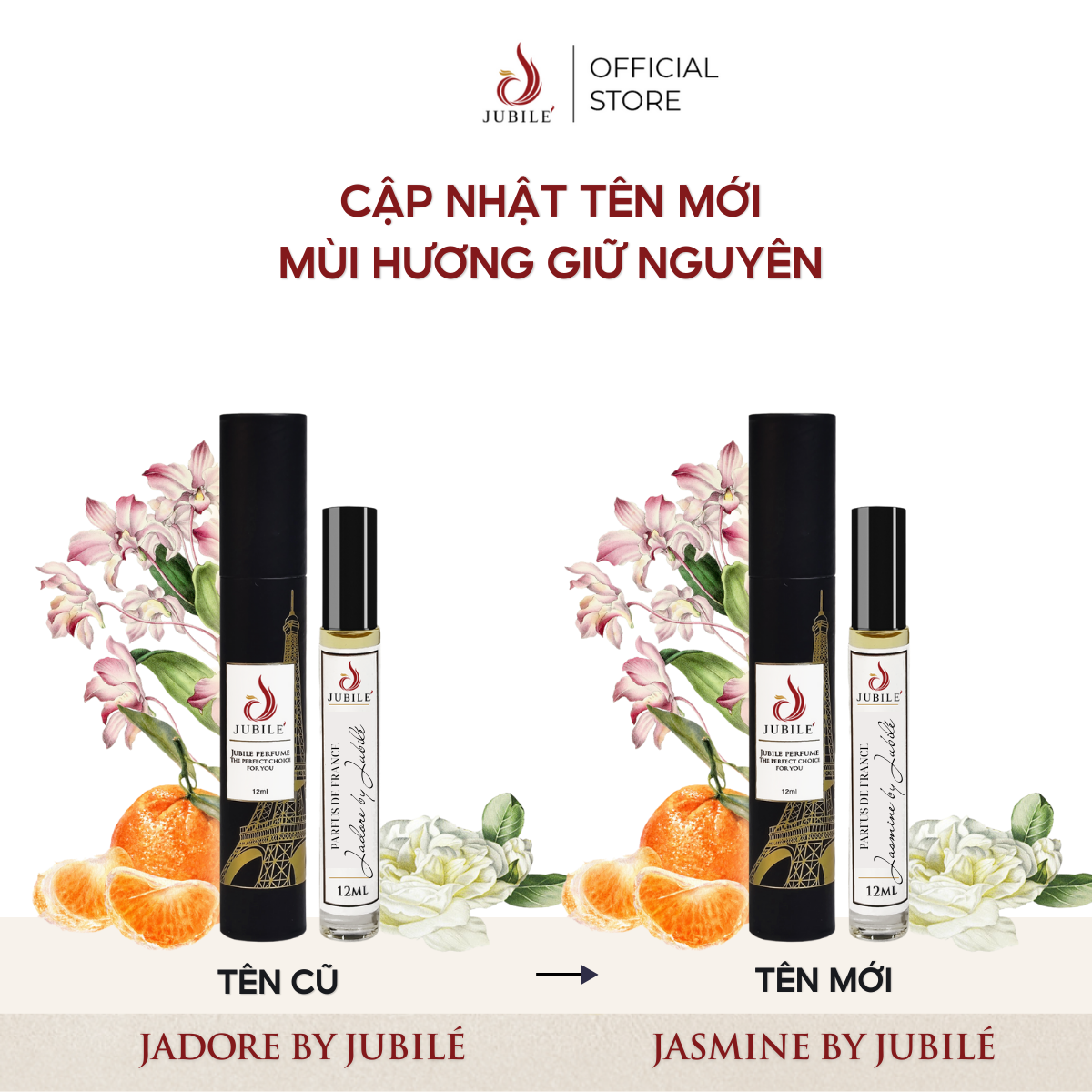  Jasmine by Jubilé - Tinh Dầu Nước Hoa Pháp Cao Cấp 12ml Lăn 