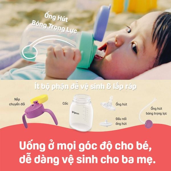 Bình Tập Hút StarTouch Có Bi Trọng Lực Pigeon 250ml