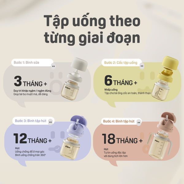 [PPSU] Bình tập uống Pigeon Training Master Series 300ml (18 tháng+)