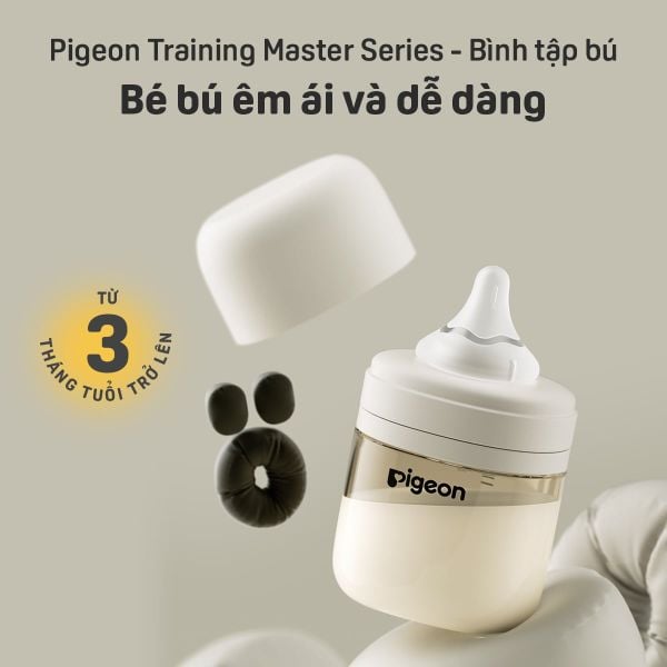 [PPSU] Bình sữa Pigeon Training Master Series cổ rộng cho bé từ 3 tháng