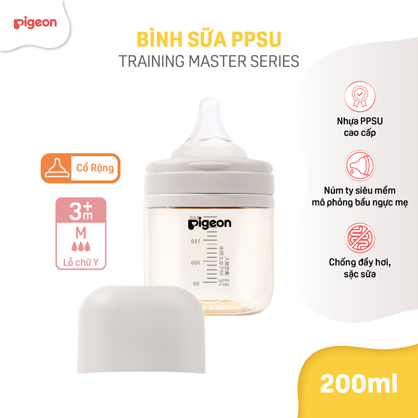 [PPSU] Bình sữa Pigeon Training Master Series cổ rộng cho bé từ 3 tháng