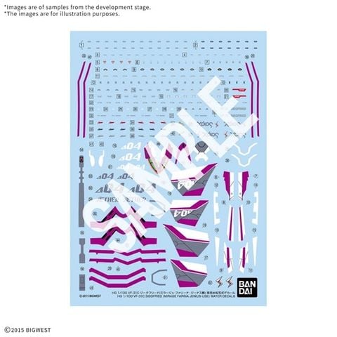 [Pre-order / Đặt trước] WATER DECALS - HG 1/100 VF-31C SIEGFRIED - MIRAGE FARINA JENIUS USE