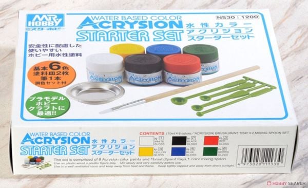 Set sơn cọ Mr.Hobby NS30 ACRYSION STARTER SET - Gốc nước