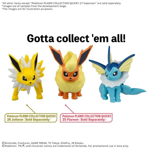[Pre-order / Đặt trước] Pokemon Plastic Model Collection Quick!! 27 Vaporeon