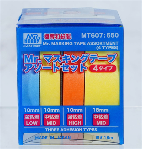 Băng keo che sơn Mr.Hobby - MT607 - Mr. Masking Tape Assortment - 4 Types