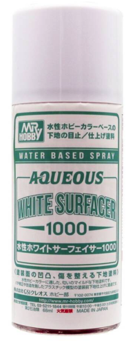 Sơn lót MR HOBBY - B612 AQUEOUS WHITE SURFACER 1000 SPRAY - Gốc Cồn