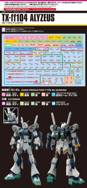 GUNDAM DECAL 143 MOBILE SUIT GUNDAM HATHAWAY MULTIUSE 2