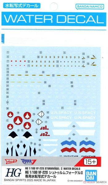 HG 1/100 Macross 7 - VF-22S Sturmvogel 2 Water Decal