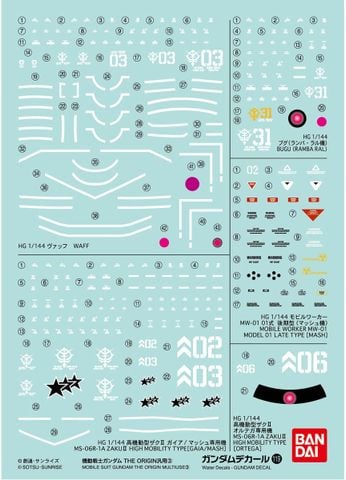 GUNDAM DECAL 119 MOBILE SUIT GUNDAM THE ORIGIN MULTI-USE 3