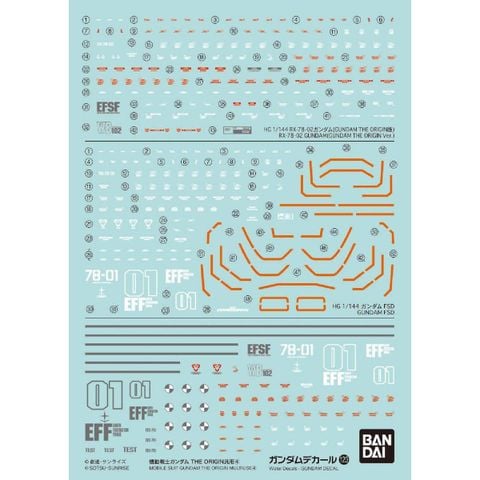 GUNDAM DECAL 123 MOBILE SUIT GUNDAM THE ORIGIN MULTI-USE 4