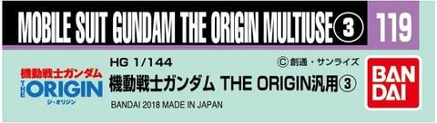 GUNDAM DECAL 119 MOBILE SUIT GUNDAM THE ORIGIN MULTI-USE 3