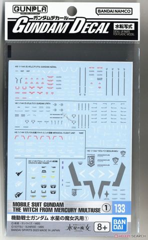 GUNDAM DECAL 133 MOBILE SUIT GUNDAM THE WITCH FROM MERCURY MULTIUSE 01