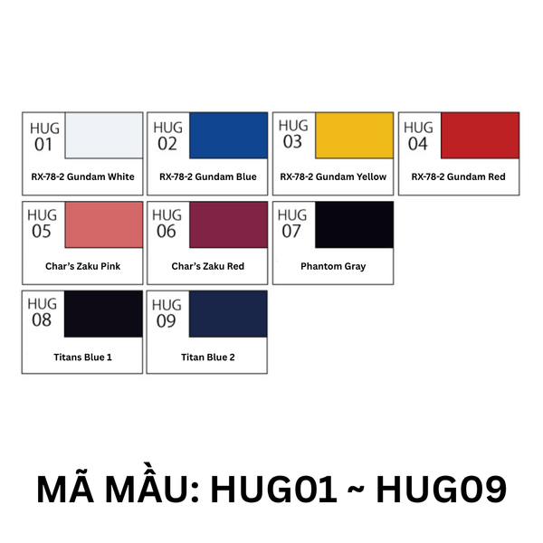 Sơn Mr. Hobby Aqueous Gundam Color - Nhiều mầu / Mã HUG01 ~ HUG09 - Gốc nước