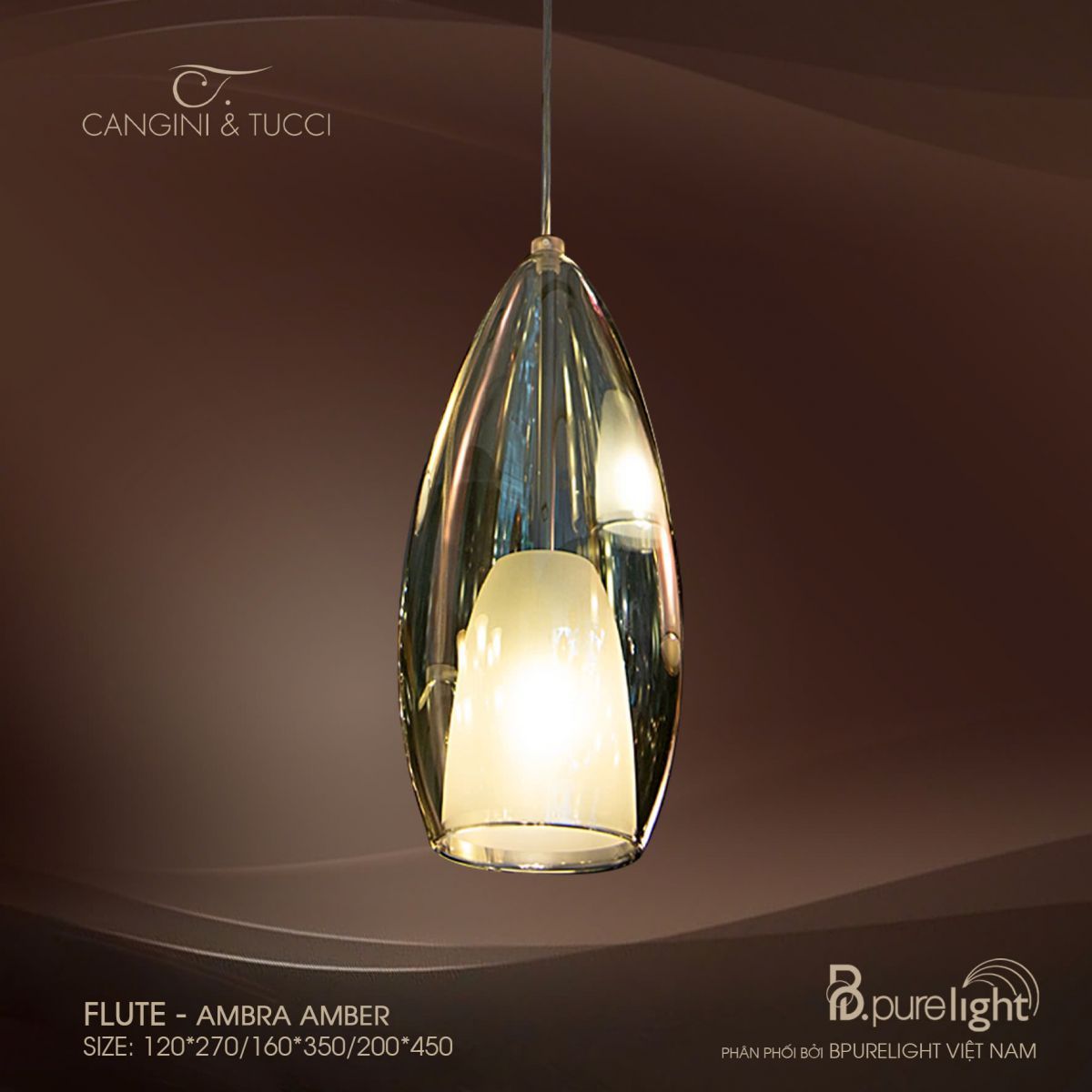  Đèn thả nhập khẩu Flute - Ambra Amber 