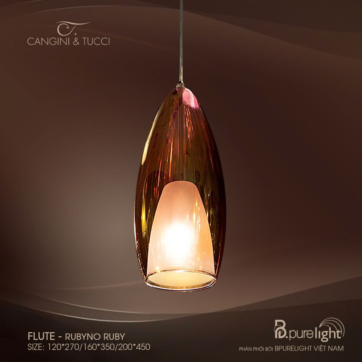  Đèn thả nhập khẩu Flute - Rubuno Ruby 