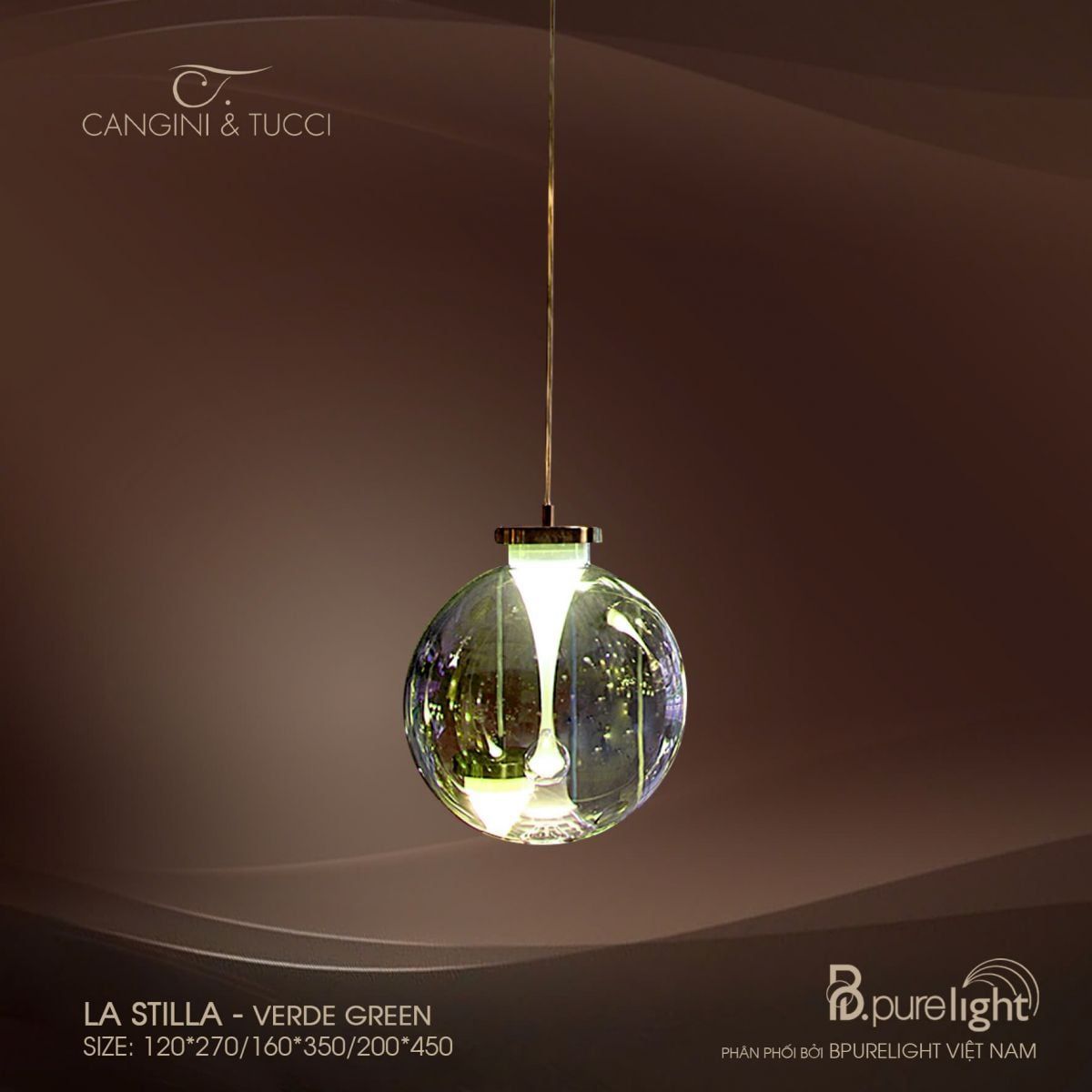  Đèn thả nhập khẩu La Stilla - Verde green 