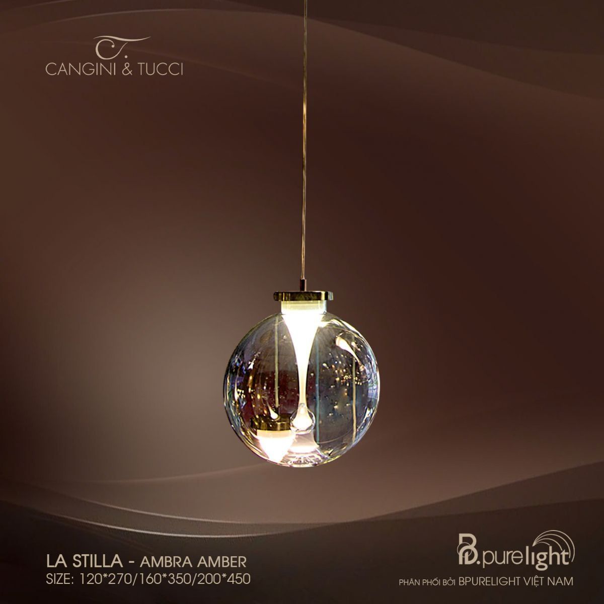  Đèn thả nhập khẩu La Stilla - Ambra Amber 