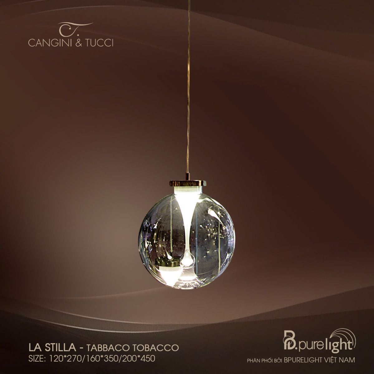  Đèn thả nhập khẩu La Stilla - Tabbaco Tobacco 