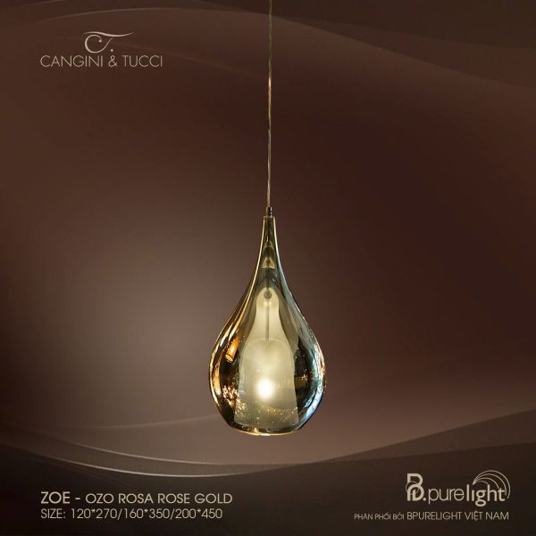  Đèn thả nhập khẩu Zoe - Ozo Rosa Rose Gold 