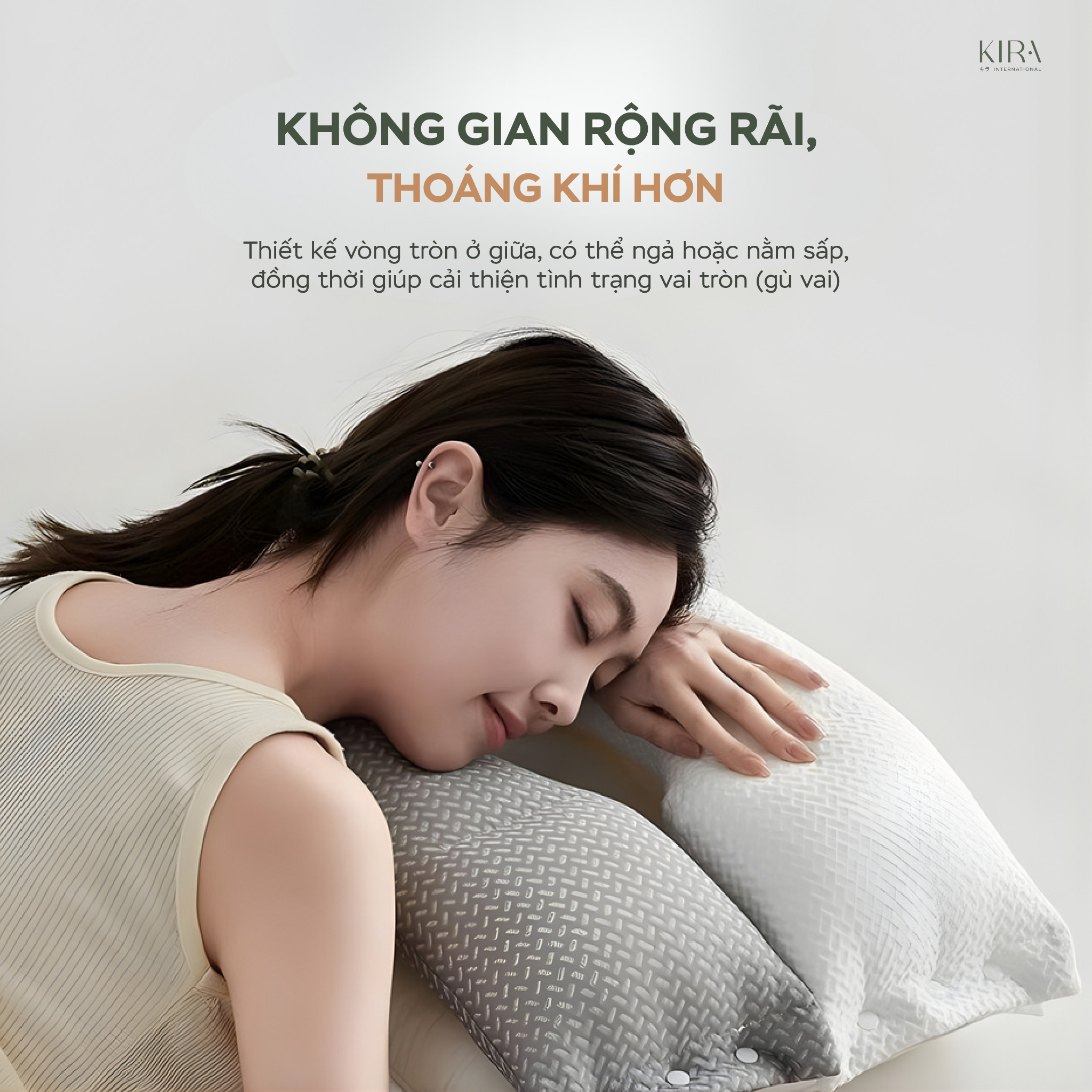  Gối bảo vệ cổ hình chữ O, 2 lớp có thể tách rời 