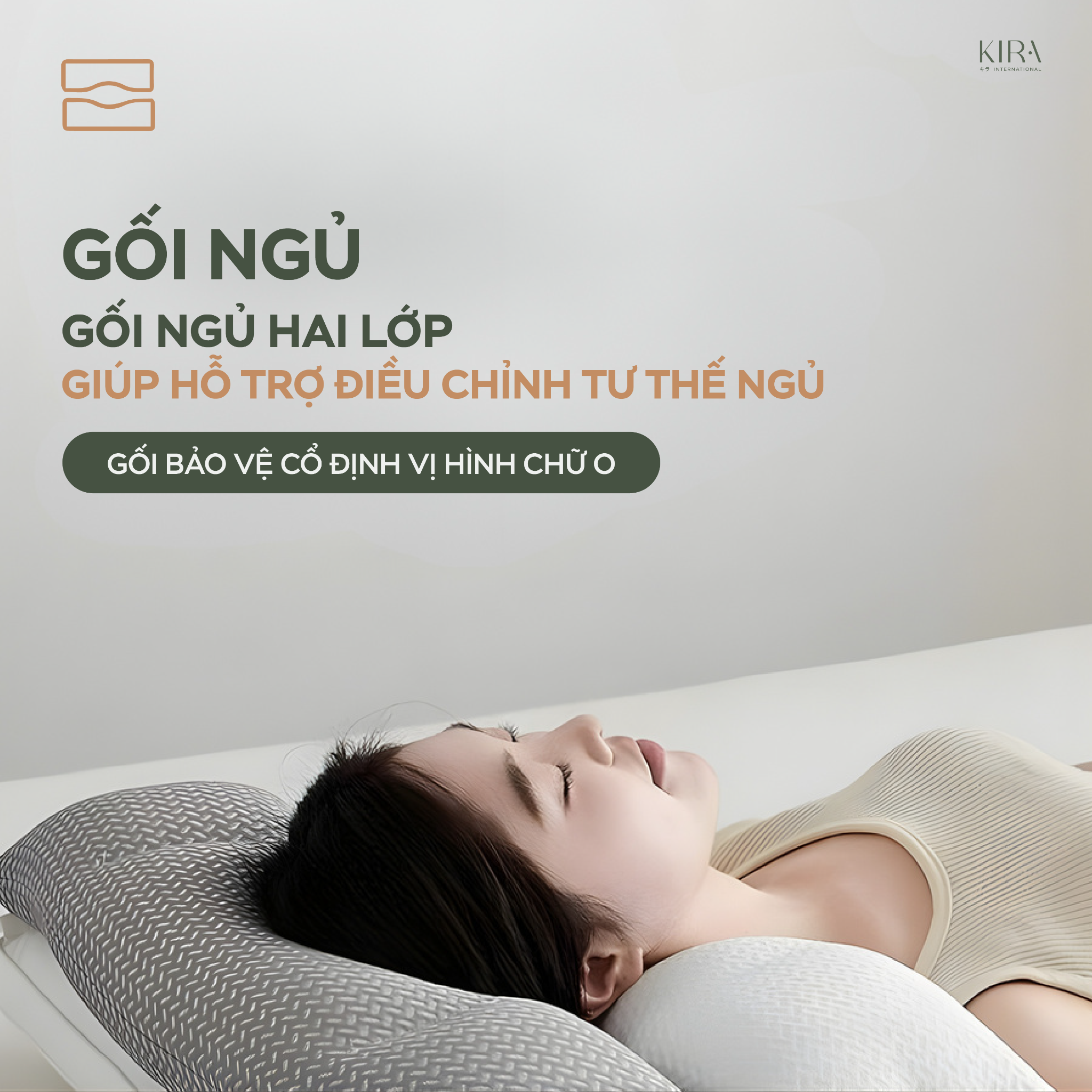  Gối bảo vệ cổ hình chữ O, 2 lớp có thể tách rời 