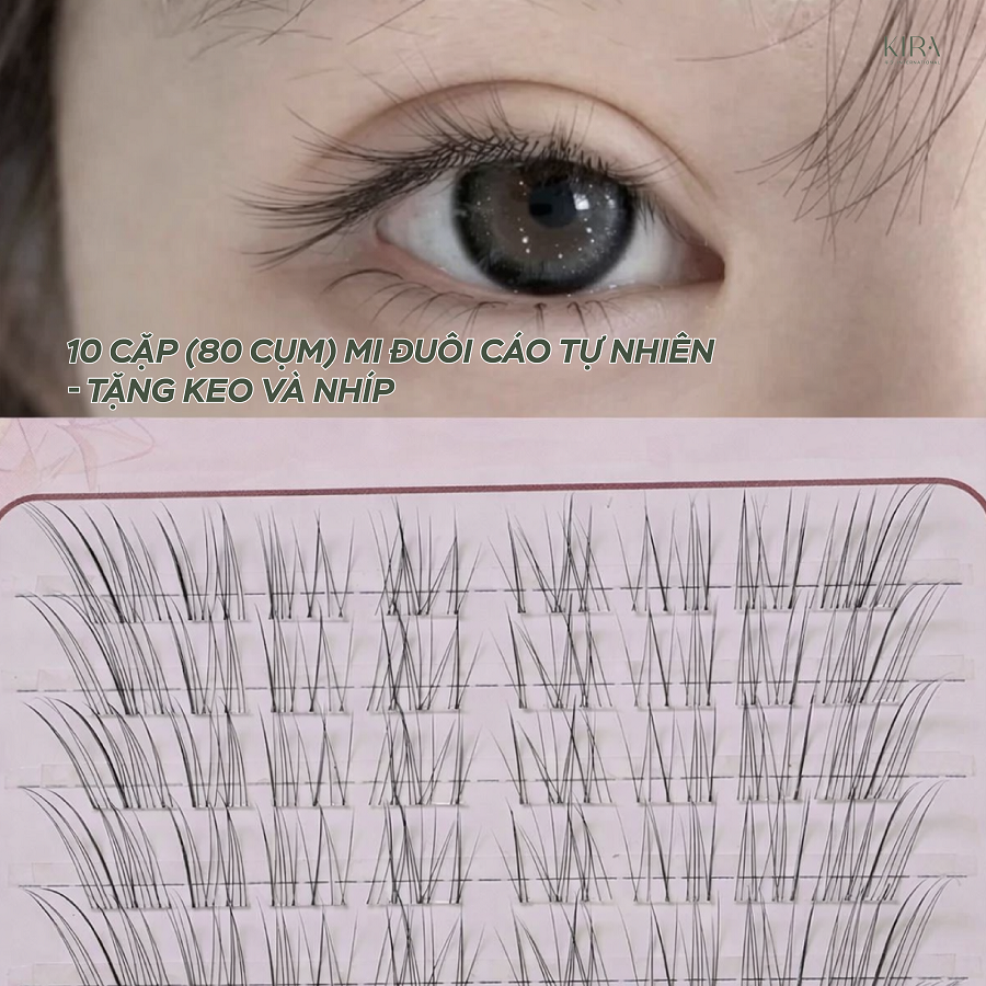  Lông mi giả có keo hoặc tự dính không cần keo, mỏng nhẹ mảnh mai như thật, tặng nhíp khi mua từ 2 set 