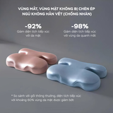  Gối công thái học H-Shape chống hình thành nếp nhăn cổ và nếp nhăn mặt khi ngủ, chống đau mỏi cổ vai gáy, hỗ trợ đốt sống cổ mang lại giấc ngủ sâu thoải mái, chất liệu cao su non và lụa băng cao cấp 