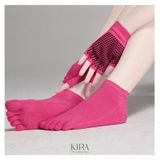  Combo Găng Tay + Tất 5 Ngón Nữ Chống Trượt Tập Yoga, Gym, Pilates – Co Giãn, Thoáng Khí 