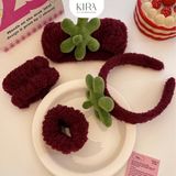  Set phụ kiện rửa mặt trái dứa 3 món – Băng đô, cổ tay, bờm tóc dễ thương, chất mềm mịn, chống nước chảy tay áo 