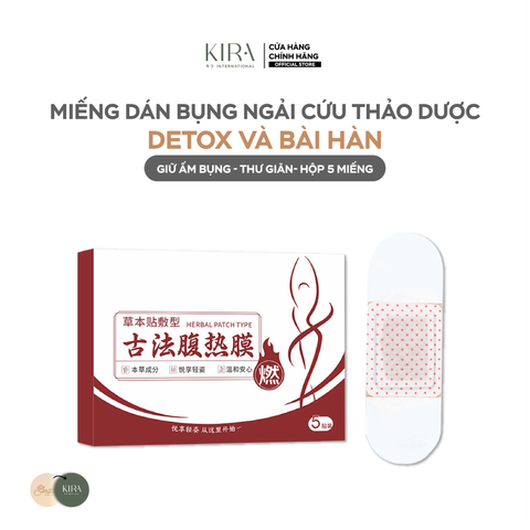  Miếng dán bụng ngải cứu thảo dược detox và bài hàn, giữ ấm bụng 