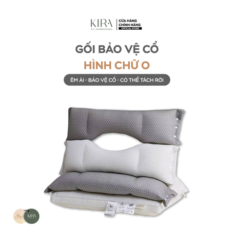  Gối bảo vệ cổ hình chữ O, 2 lớp có thể tách rời 
