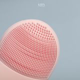  Dụng cụ rửa mặt/massage mặt/chải khô mặt 2 đầu silicone và lông mềm | Bàn chải rửa mặt cầm tay làm sạch sâu - Vàng be 